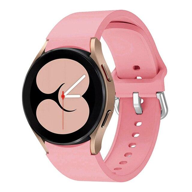 20mm Silikonarmband für Samsung Galaxy Watch 5/4 40mm/44mm Original No Gap Armband für Samsung Galaxy Watch 4 Classic 46mm/42mm Correa Galaxy Watch 4 40mm rosa