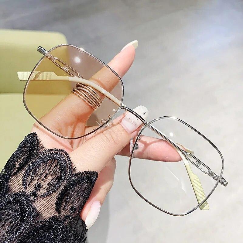 Trendy Photochrome Myopie-Brille Outdoor-Sonnenbrille Unisex Farbwechsel Kurzsichtigkeit Brille Minus Dioptrien Brille -3 beige