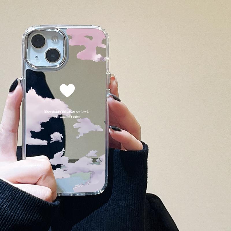 Wolken Sterne Spiegel Handyhülle Für iPhone 15 Pro Max Hülle Für iPhone 11 16 12 13 14 Pro Max Plus XS Stoßfeste Rückseite Funda For iPhone 12Pro Max