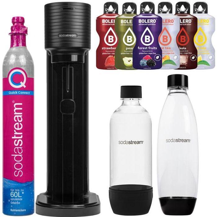 SodaStream Gaia Titan saturateur une boteille + Sodastream Pet-Flasche Schwarz 1 Liter + Bolero schwarz
