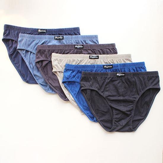 6er-Pack Herrenunterwäsche aus Baumwolle, mittelhoher, locker sitzender Slip, Übergrößen-Unterwäsche M