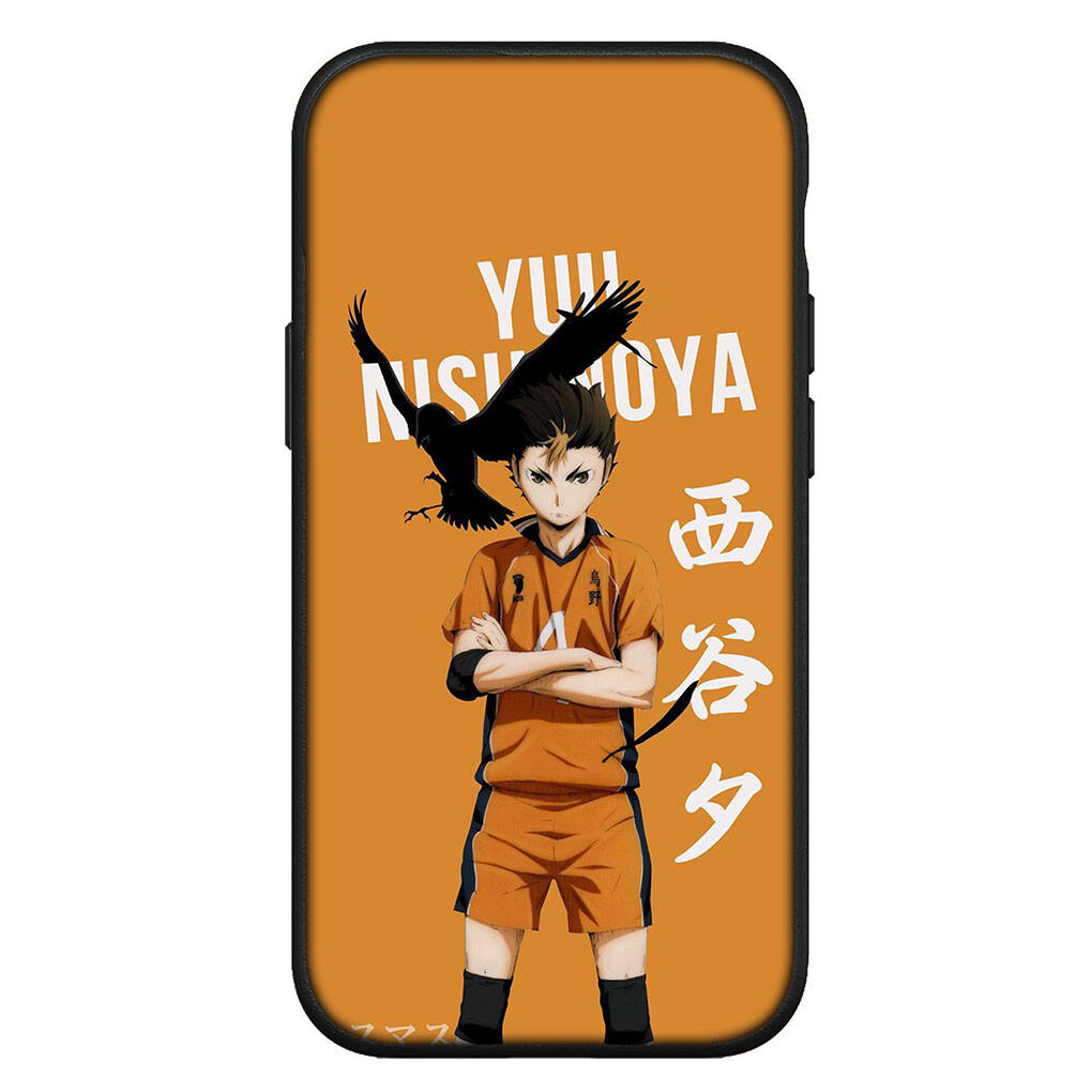 für Samsung Galaxy S25 S24 S23 iPhone 17 16 15 Xiaomi Redmi Note 14 13 12 11 Plus Pro Max Hülle Cartoon Haikyuu Hinata Shoyo Karasuno OPPO Huawei Cover for Huawei P30 rehbraun
