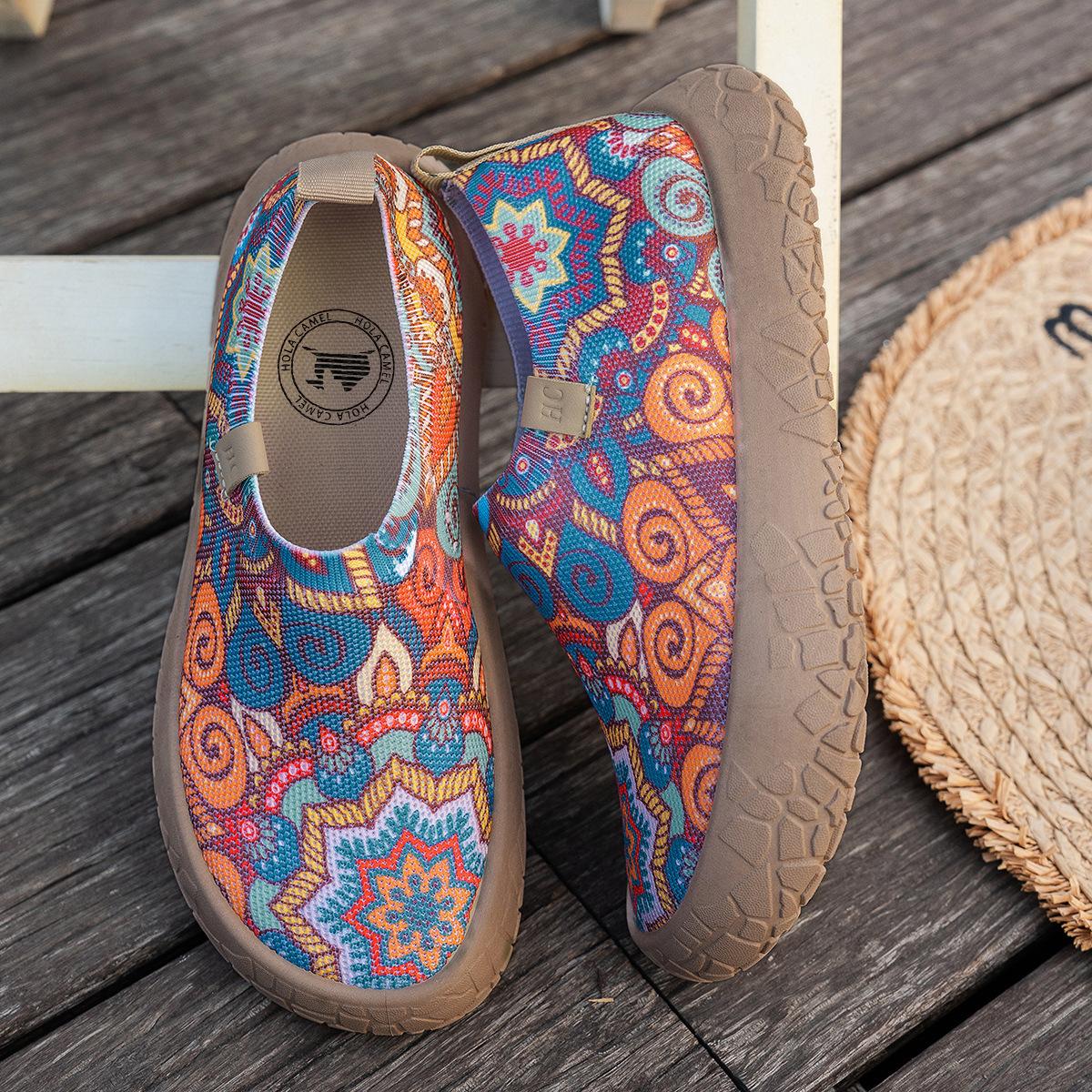 Damen Frühlings- und Sommerschuhe, Freizeit-Flats, Mehrfarbige Schuhe, Leichte und Atmungsaktive Schuhe sind Geeignet für Outdoor-Freizeit-Sport, Damenschuhe 36 blau