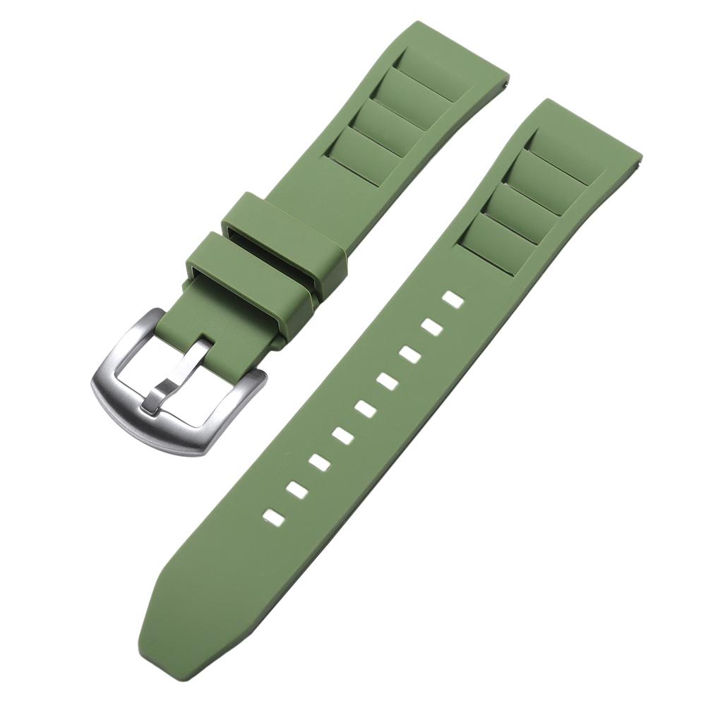 Weiches Silikon Uhrenarmband Schnellverschluss 20mm 22mm Uhrenarmbänder Sport Wasserdicht Armband für Richard Mille Tauchen Gummiarmband Gürtel 22mm grün