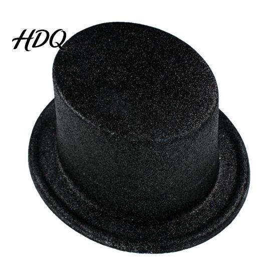 Modische Kostüm-Requisiten für Laufstege Glänzende Zylinder Glitzerhut Erwachsene Kinder Bunter Zaubererhut Viktorianisches Kostüm Weihnachten Leichter Fedora