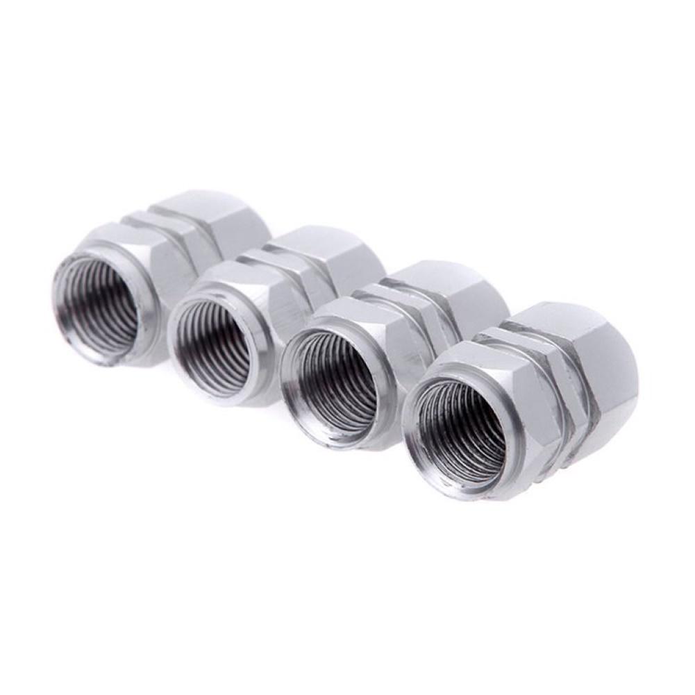 Leichtmetallfelgenventil, Aluminium-Autoreifen-Vorbaukappen silber