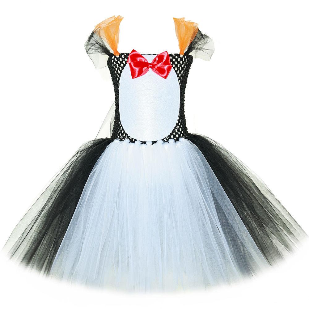 Pinguin Kostüm Mädchen Halloween Karneval Party Bühnenauftritt Tutu Kleid Mädchen Ausgefallenes Tier Verkleidung Outfit Niedliche Kleidung 3T white