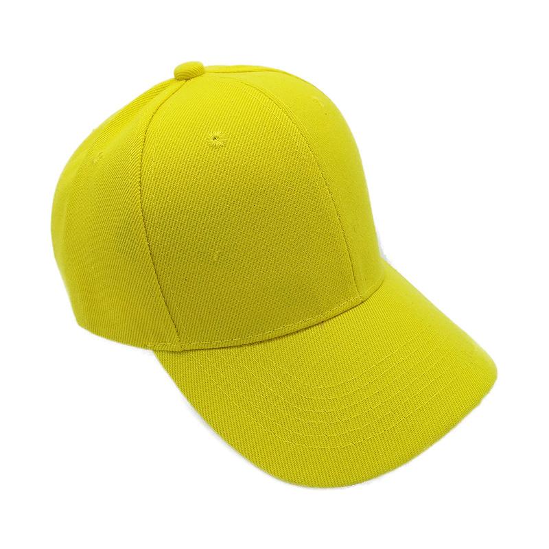 Unisex-Hut, einfarbig, gebogen, Sonnenblende, Hut für den Außenbereich, staubdicht, Baseballkappe, einfarbig, modisch, verstellbar, Freizeitkappen für Männer und Frauen helle gelbe