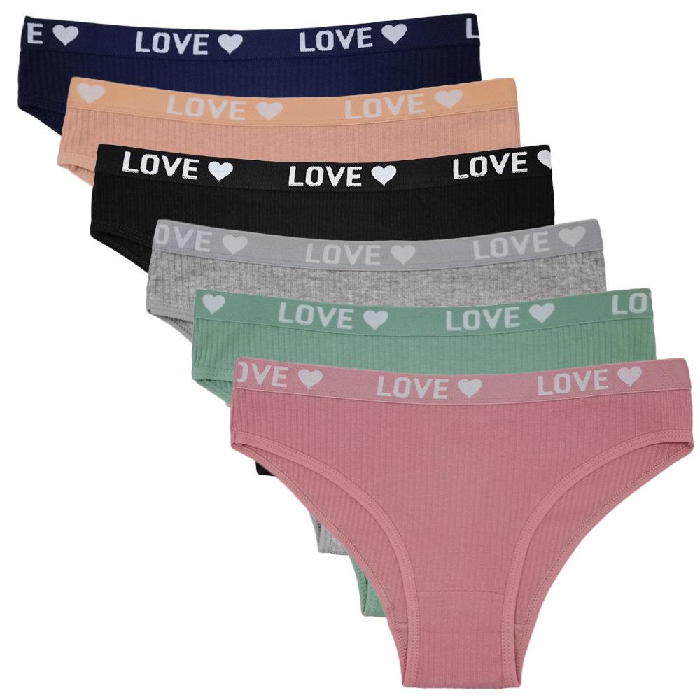 Frauen Unterwäsche Baumwolle Sexy Alltag Damen Mädchen Höschen Einfarbig Briefs Dessous Dessous Knickers 6 Teile/satz XL