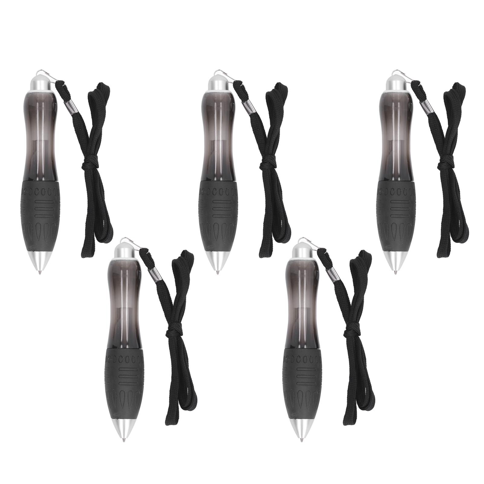 5 Stück Große Beschwerte Breitgriff-Kugelschreiber Einziehbare Dicke Schwere Beschwerte Kugelschreiber zum Schreiben schwarz