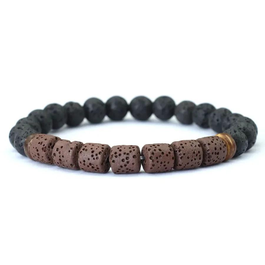 Herrenarmband Naturstein Handgemacht Kokosnussperlen Armband Meditation Yoga Chakra Armband Pulsera Holz Mann Armband