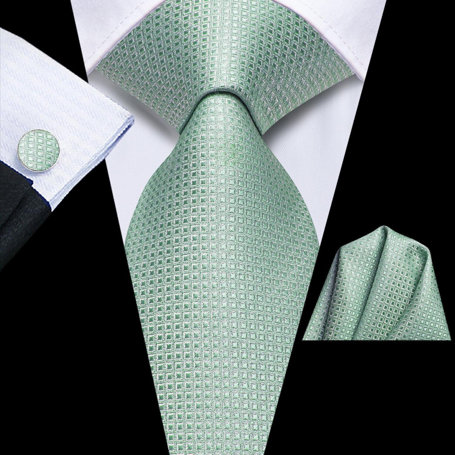 Hi-Tie New Fashion Herren-Krawatte, Business-Krawatte, Einstecktuch, Manschettenknöpfe, Krawatten-Set N-3784