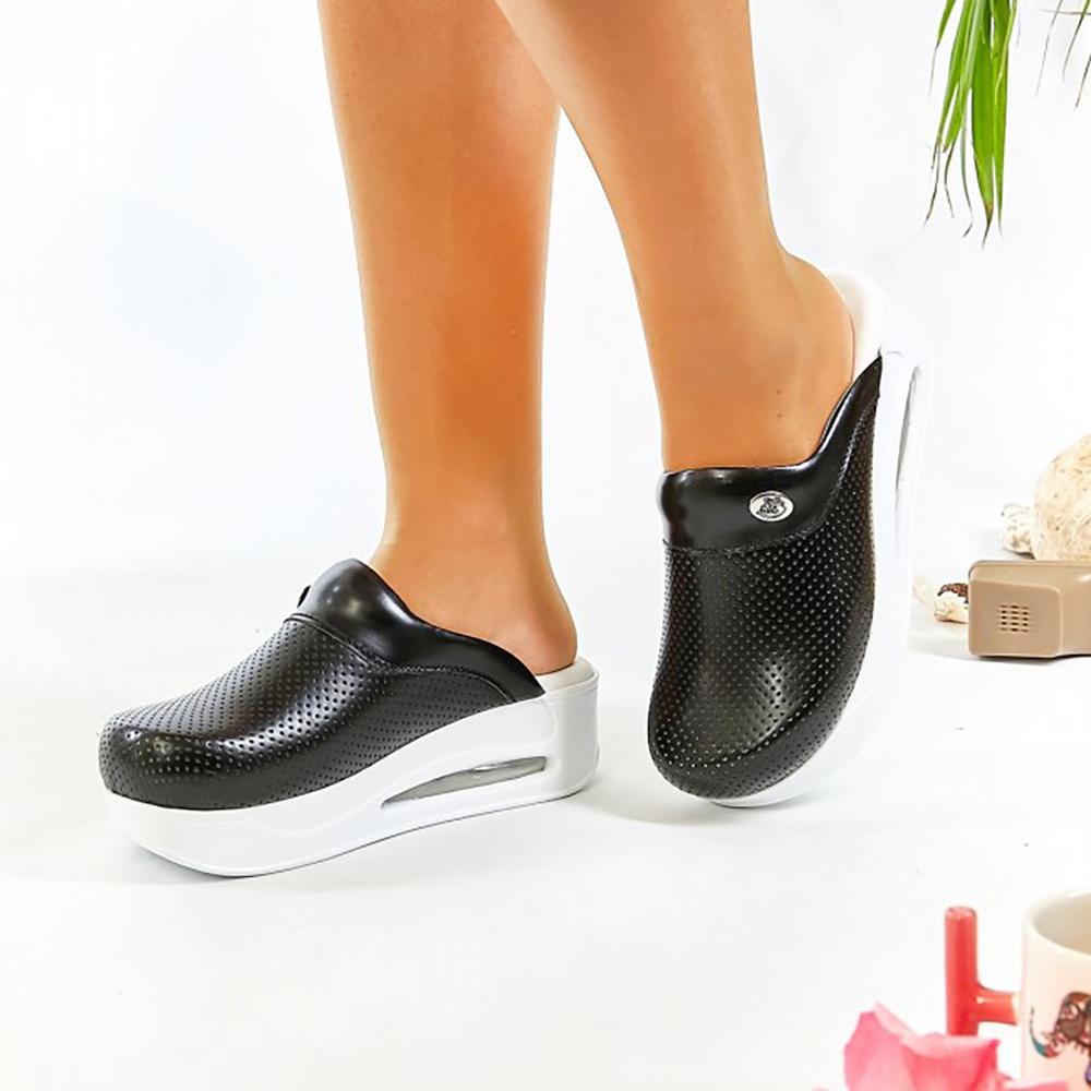 Orthopädische Medizinische Hausschuhe Krankenschwester Arzt Zahnarzt Krankenhaus Clogs Qualität Flip Flpps Bequeme Schuhe Arbeitssandalen Frauen Rutschfeste Rutsche 35 schwarz