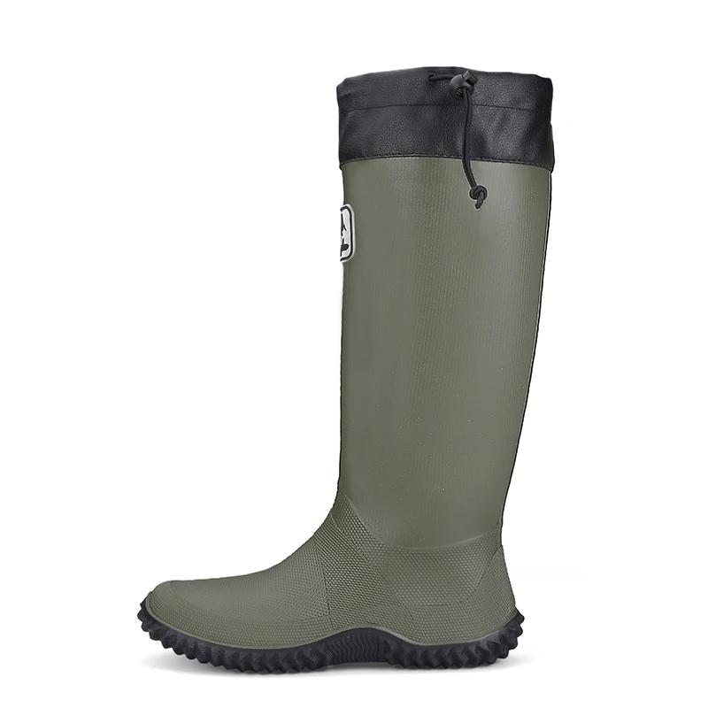 Mode im neuen Stil Herren Kochschuhe Lange hochwertige Landwirtschaft Regenstiefel für Männer Wasser Designer Mode Arbeiten Erwachsene Männer Angelschuh 38-39 armee grüne