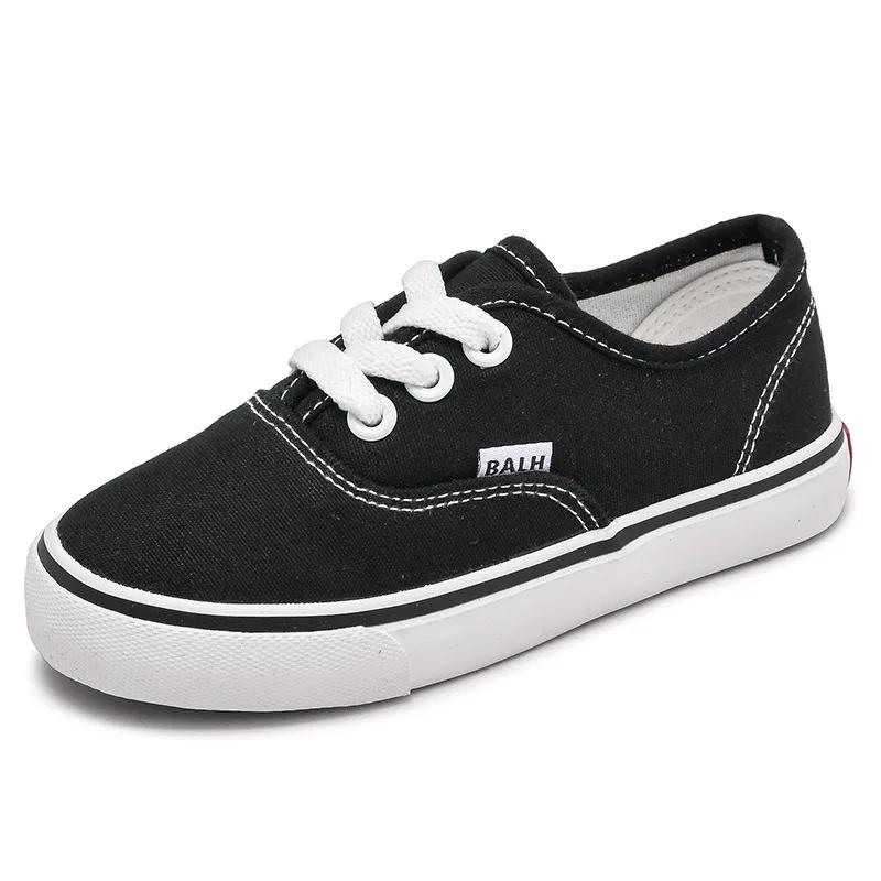 Kinder Casual Schuhe 2024 Sommer Neue Junge Leinwand Schuhe Mädchen Sport Schuhe Mode Bord Schuhe Studenten Kleine Weiße Schuhe Kinder Schuhe zapatillas 35-insole22cm schwarz