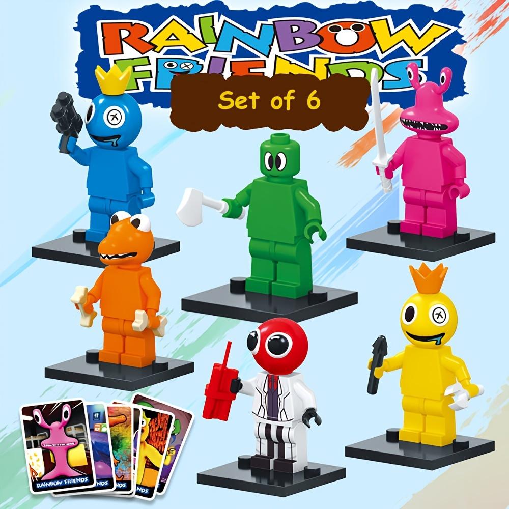 6 teile/satz Regenbogen Freund Monster Minifiguren Bausteine Spielzeug Mini Action Puppe DIY Geschenk (Zufällige Waffen)