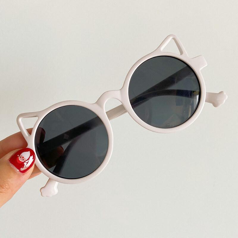 Neue Kinder-Sonnenbrille Mode Katzenohren Sonnenbrille Neue Sonnenbrille Kinderbrille nicht polarisiertes Modeaccessoire weiß