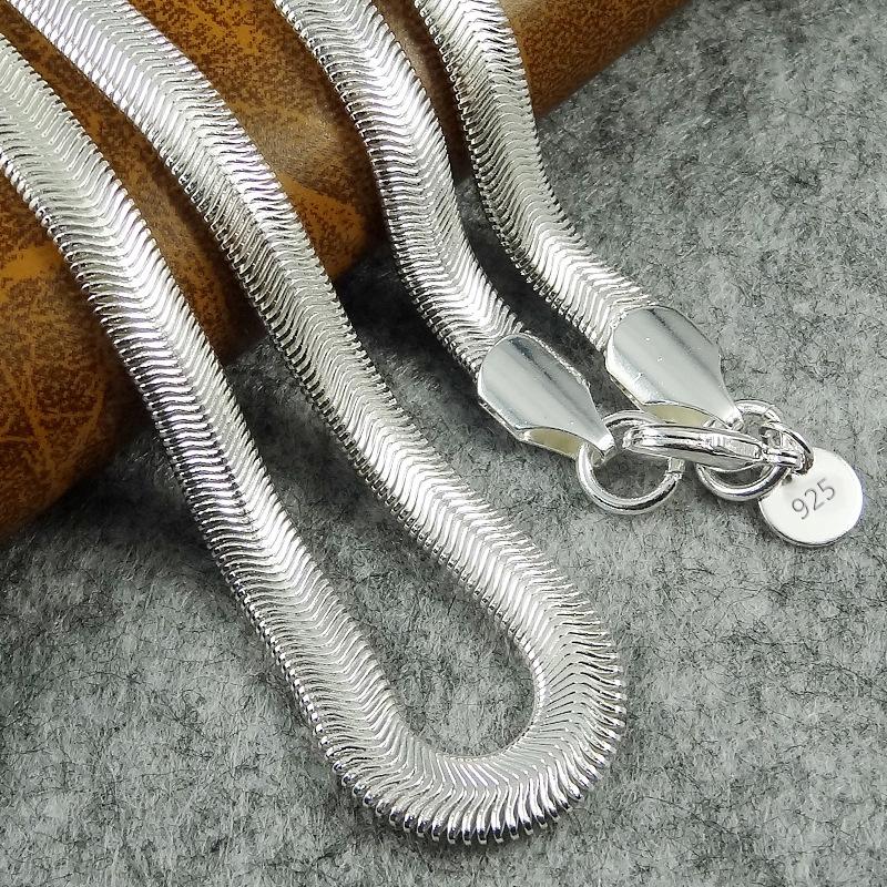 925 6mm Schlangenketten-Halskette Für Männer Frauen Halsketten Modeschmuck 45cm