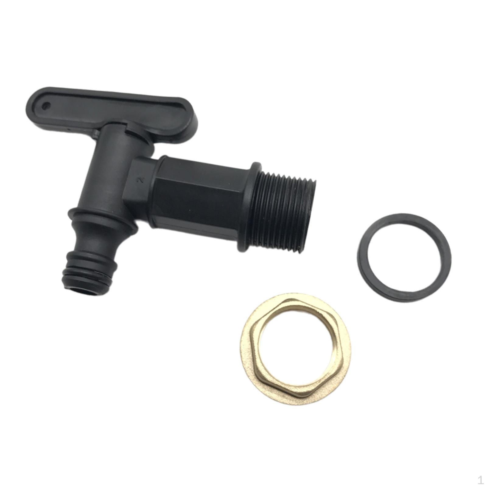 Regentonnenhahn, schwarz, praktischer Ersatz-Gartengeräte-Tankadapter zur Regenspeicherung Nozzle and Buckle