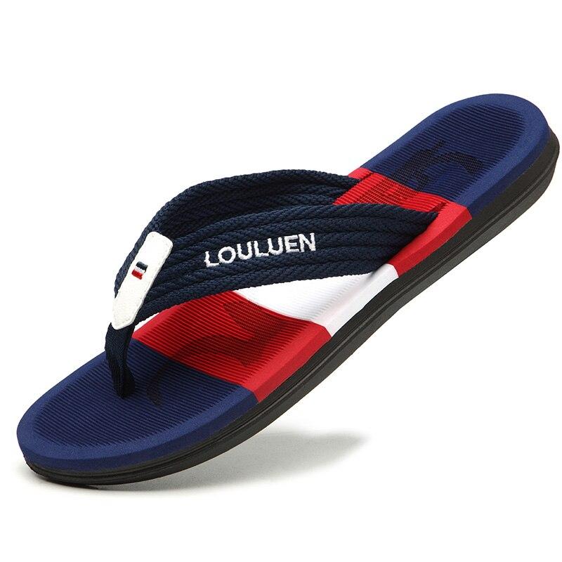 Hochwertige Flip-Flops Herren Sommer Strandhausschuhe Herren Mode Atmungsaktiv Lässig Herren Hausschuhe Sommer Outdoor 43 blau