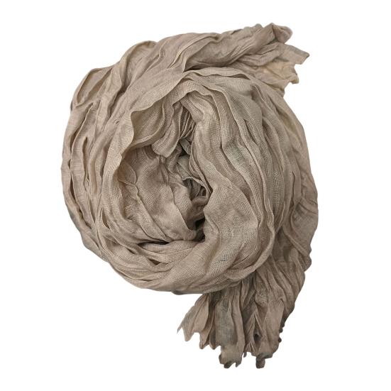 Damen-Schal, einfarbig, plissiert, langer Schal, Retro-Stil, Herbst/Winter, warm, langer Schal, weicher Vintage-inspirierter Schal 180cm kamelfarben