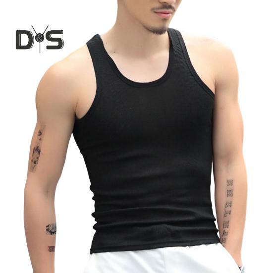 Männer O hals Ärmellose Tank Tops Einfarbig Slim Fit Fitness Gym Workout Unterhemd Bodybuilding Lauf Weste XL schwarz