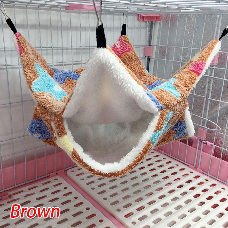 2 Größen Frettchen Ratte Eichhörnchen Haustier Käfig Hängematte hängen Käfig Nest Bett Haus Spielzeug Hamster Hängematte 34x34cm braun