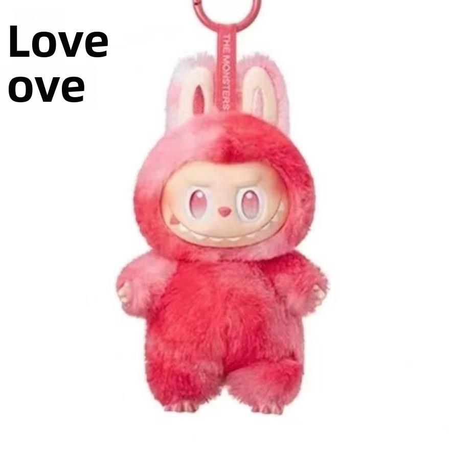 Anime Figur Labubu Geldbörsen Spielzeug Schlüsselanhänger Vinyl Anhänger Puppe Modell Spielzeug Plüschtier Niedliches Monster Schlüsselanhänger Spielzeug Geschenke rot