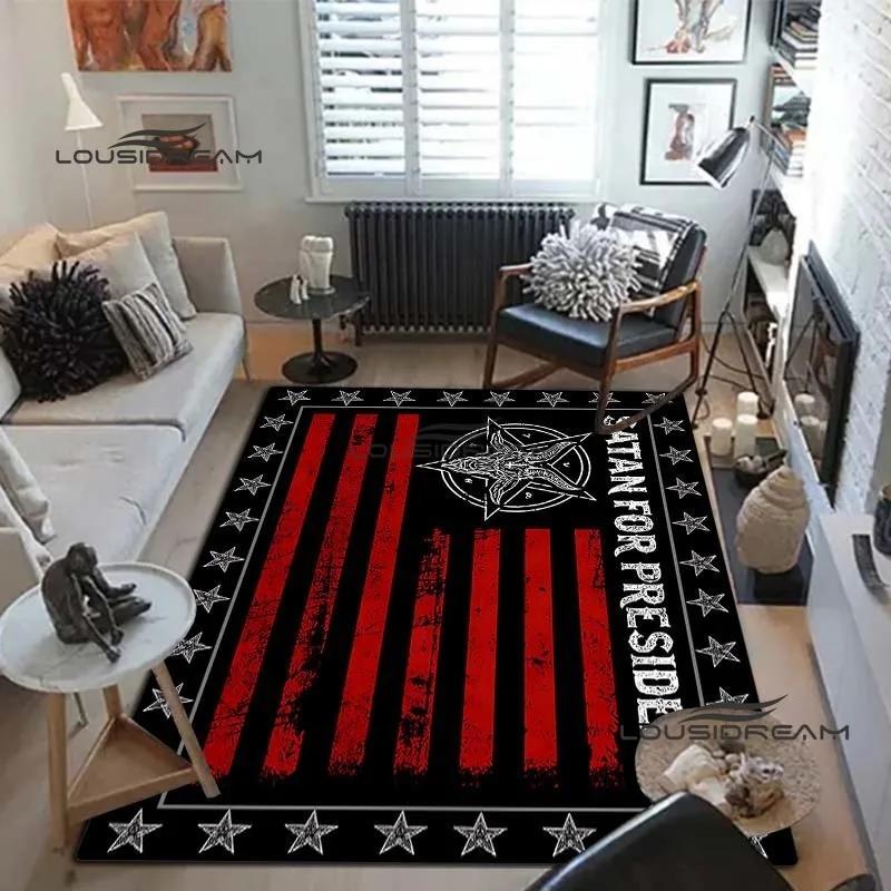 Teufel Satan Luzifer Opfer Teppich und Vorleger Ziege Baphont Teppich Wohnzimmer Schlafzimmer Bereich Teppich Arbeitszimmer Veranda Nachttisch rutschfeste Matte 40x60cm