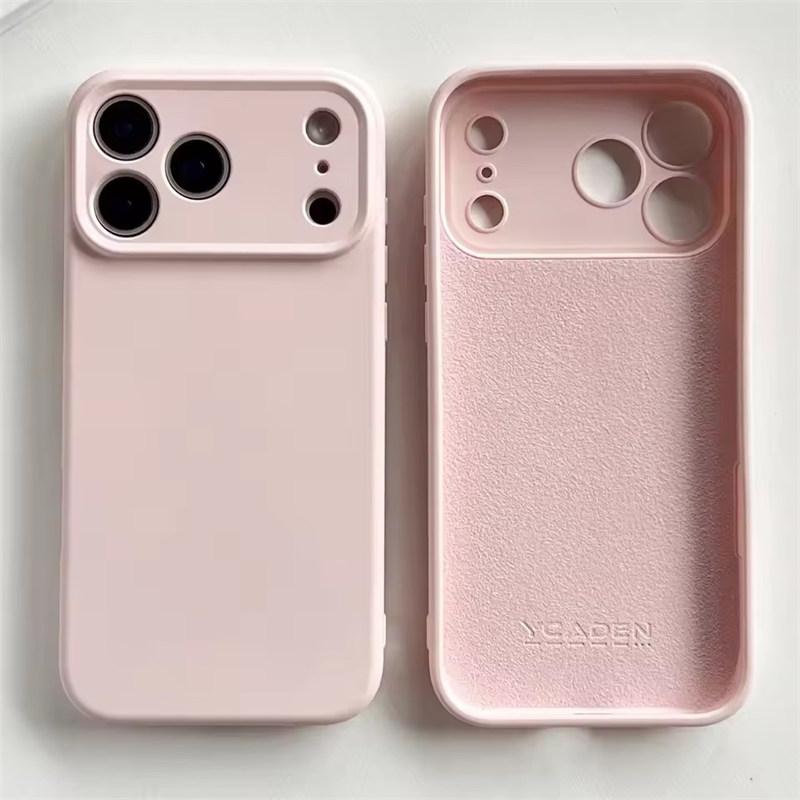 Stoßfeste TPU-Hülle für iPhone 17 16 Pro Max für iPhone 17Air 16E 15 14 13 12 Pro Max Plus Hülle Flüssiges Silikon TPU Schutzhülle iPhone 14 Pro rosa
