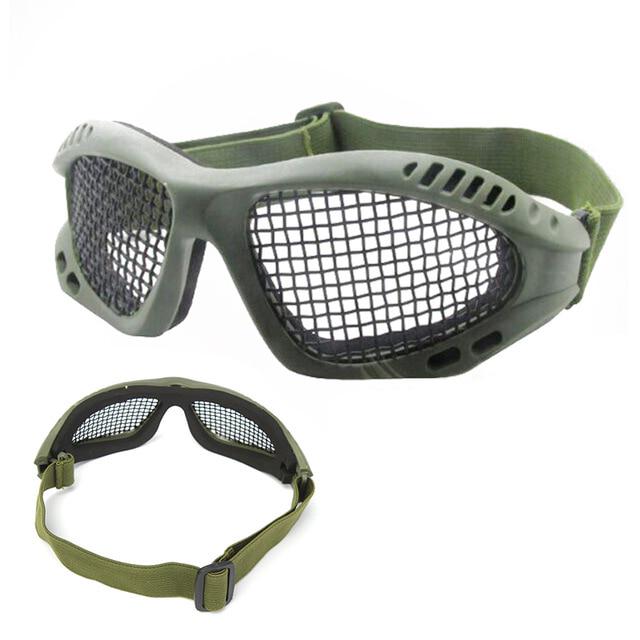 Outdoor Taktische Paintball Brille Stahldrahtgeflecht Augenschutz Airsoft Brille Eye Game Protector grün