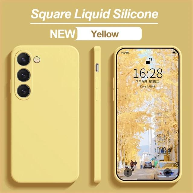 S23 S22 Ultra Plus Hülle Flüssigsilikon Vollschutz Softcover für Samsung Galaxy S24 S23 S22 S 23 Ultra Plus S23Ultra S23 Plus gelb