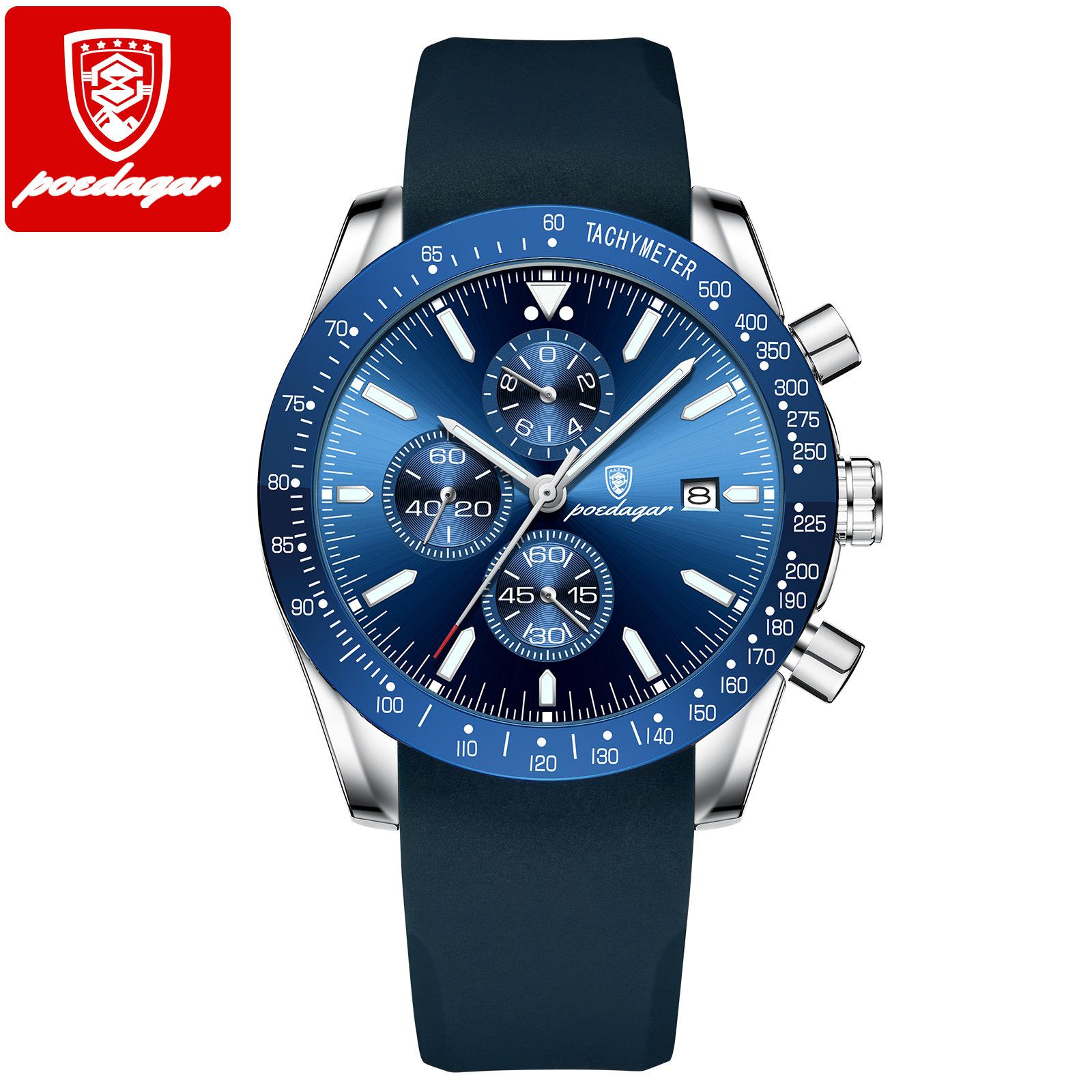 Neue TOP Marke Luxus herren Uhr Mit Box Wasserdicht Leucht Multifunktionale männer Silikon Armband männer Quarz Uhren