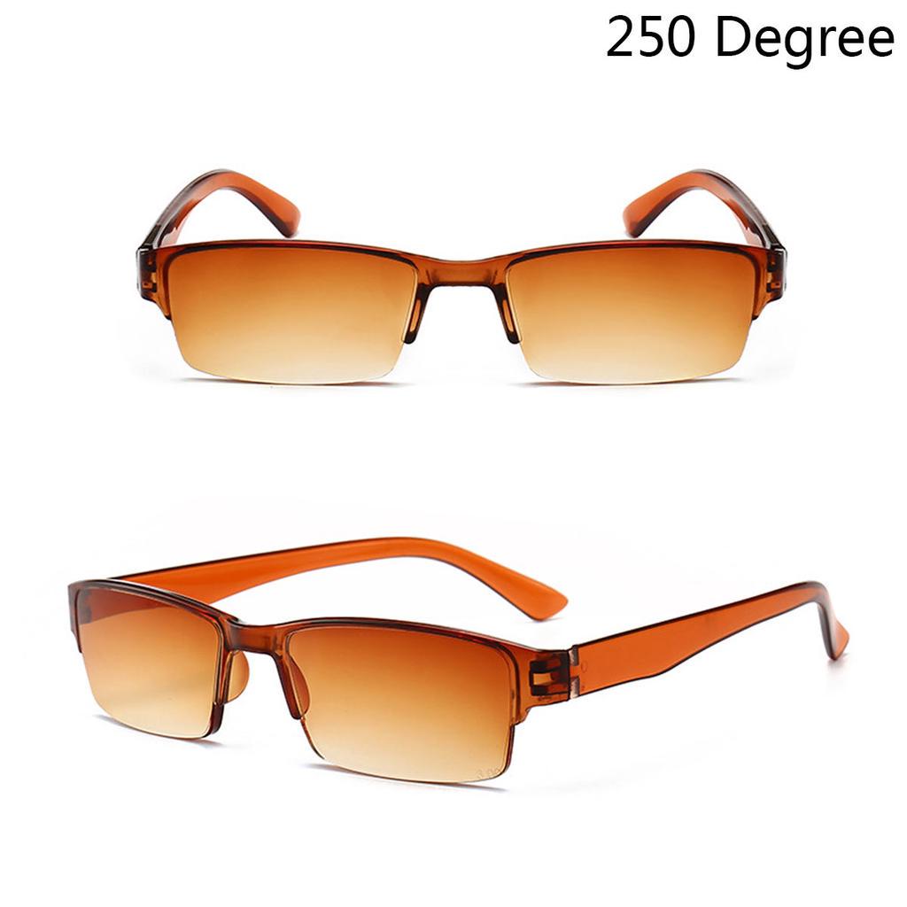 Lesebrille Doppelfokus Harz Rechteckige Brille Halbrahmen Unisex Zweifarbig Retro Ultraleicht Hohe Qualität +2.0
