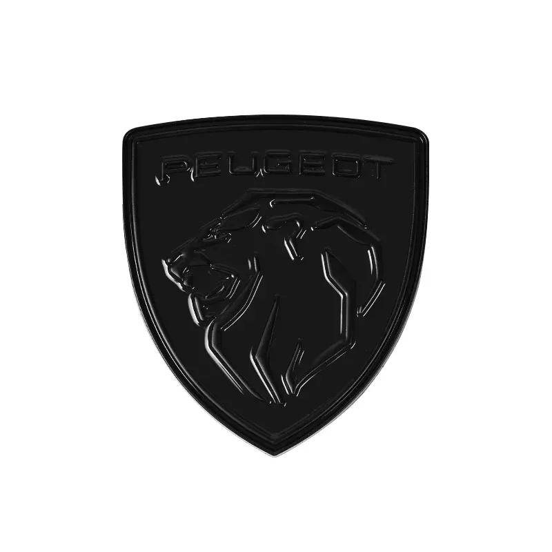 2026 Heißes Autoaufkleber für Peugeot 408 4008 308 3008 Rifter 5008 508 2008 208 301 RCZ 407 Auto 3D Metall-Plaketten Kofferraum Karosserie Fenster Si schwarz