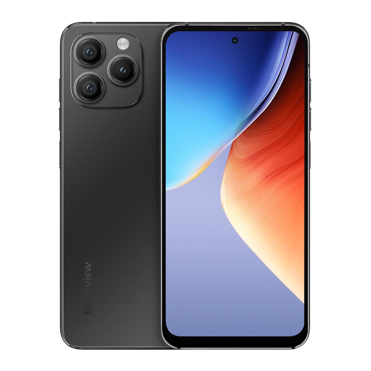 Refurbished Blackview A96 Smartphone 12GB 256GB 6.5'' 120Hz 2.4K Display Android 13 Helio G99 48MP Kameras Globale Version schwarz
