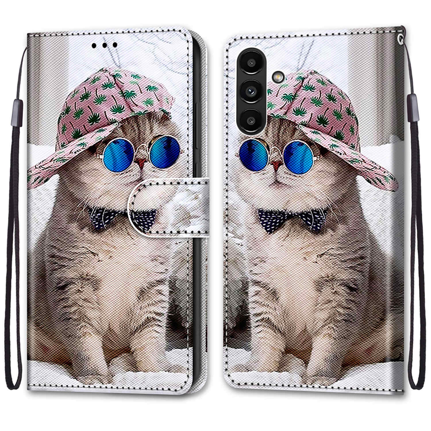 Luxuriöse, bemalte Ledertasche im Brieftaschen-Stil, Schutzhülle für Samsung Galaxy A26 A36 A16 A55 A56 A35 A24 A25 A15 A05 A05s/Samsung A15 A14 A04S Samsung Galaxy A03s 166mm