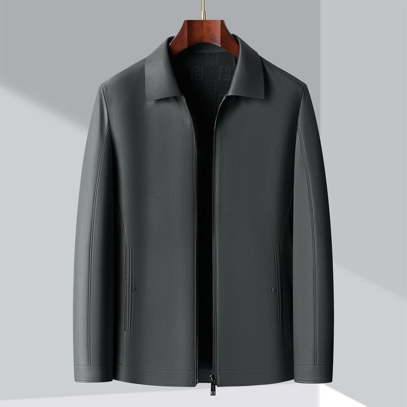 Neue Herren High-End Revers Lederjacke Frühling und Herbst Business Casual Kurze Jacke Lederjacke 3XL