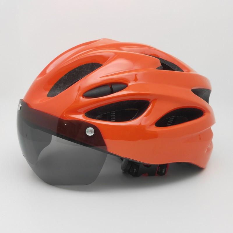 Unisex Erwachsene Ultraleicht Fahrrad Fahrradhelm Mit Schutzbrille Für Outdoor Sport Reiten Helm orange