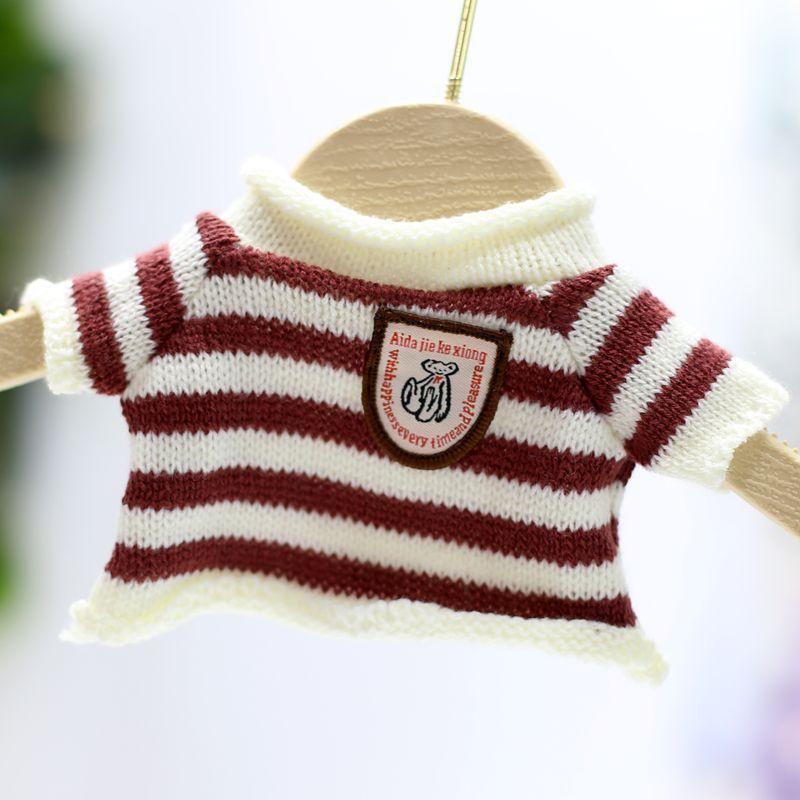 30cm Teddybär Bär Zubehör Zubehör Puppe Puppe Kleidung ersetzen Plüschtiere Pullover Pullover Zubehör branded red and white striped sweater beige