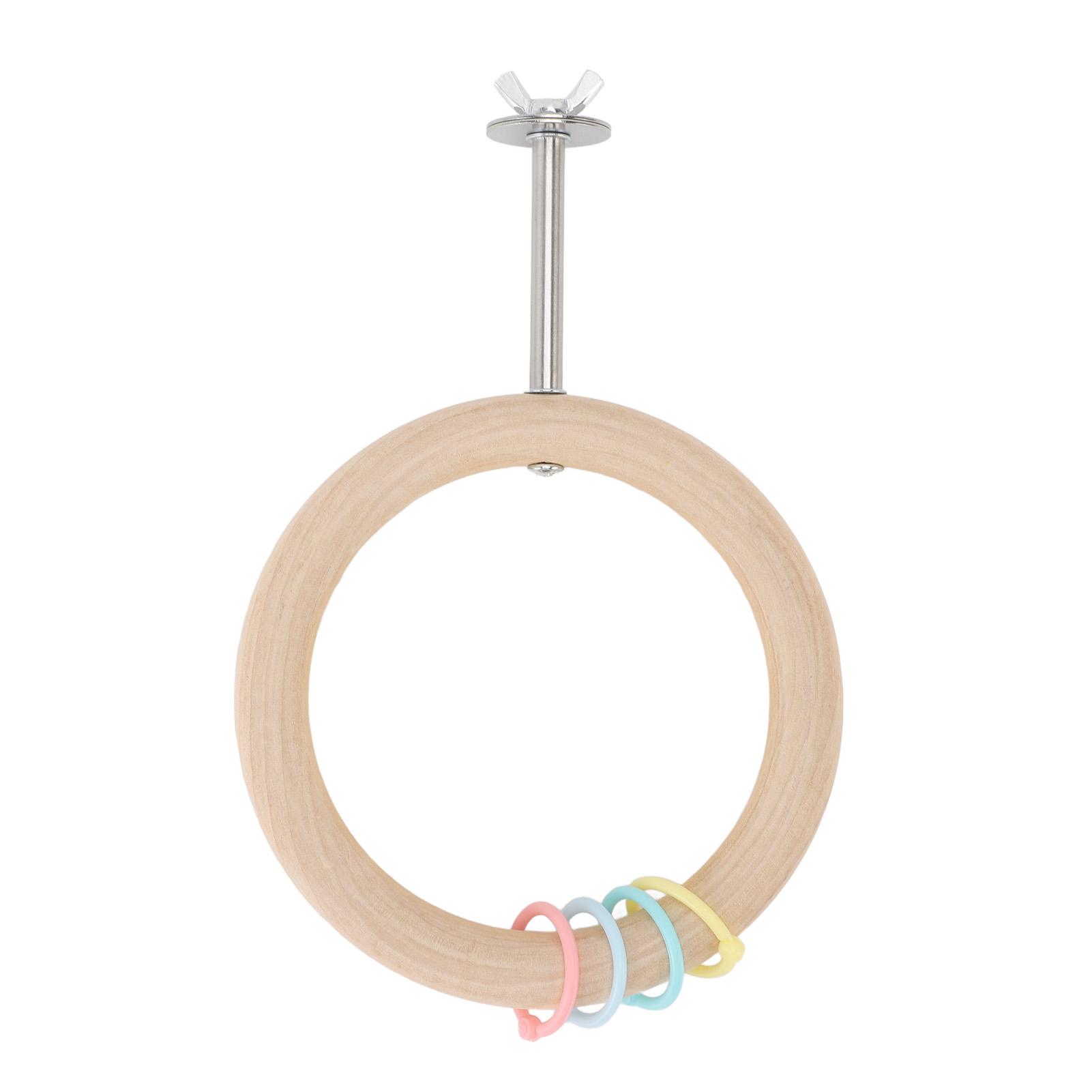 Vogelkäfig Runde Sitzstange Holzschaukel Design Multifunktional Bissfest Papagei Sitzständer Spielzeug