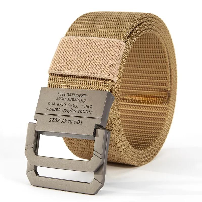Herren Gürtel Nylon Taktisch Armee Canvas Casual Designer Jeansgürtel für Herren Militär Sport Outdoor Riemen Übergröße 120 130 160cm 120cm beige