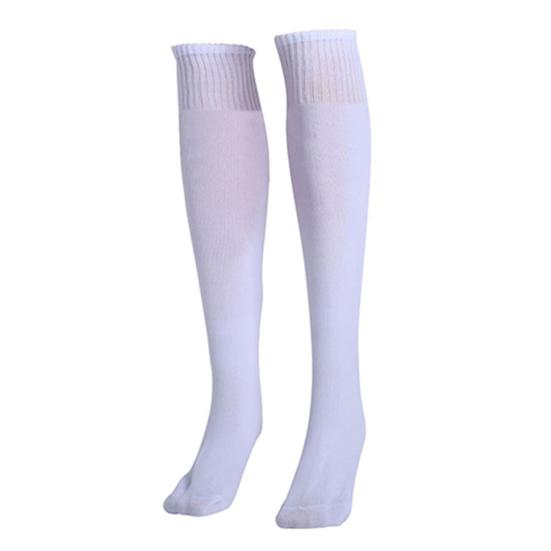 Unisex-Fußball, einfarbig, lange Socken, Sport, kniehoch, groß, Hockey, Fußball, Rugby, Stocks, Laufsocken weiß