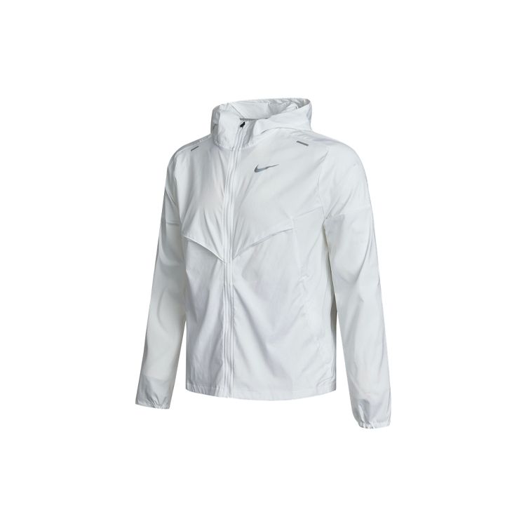 Nike Sport Training Laufjacke mit Kapuze und Sonnenschutz für Frühling Herrenjacke Weiß CZ9071-100 S