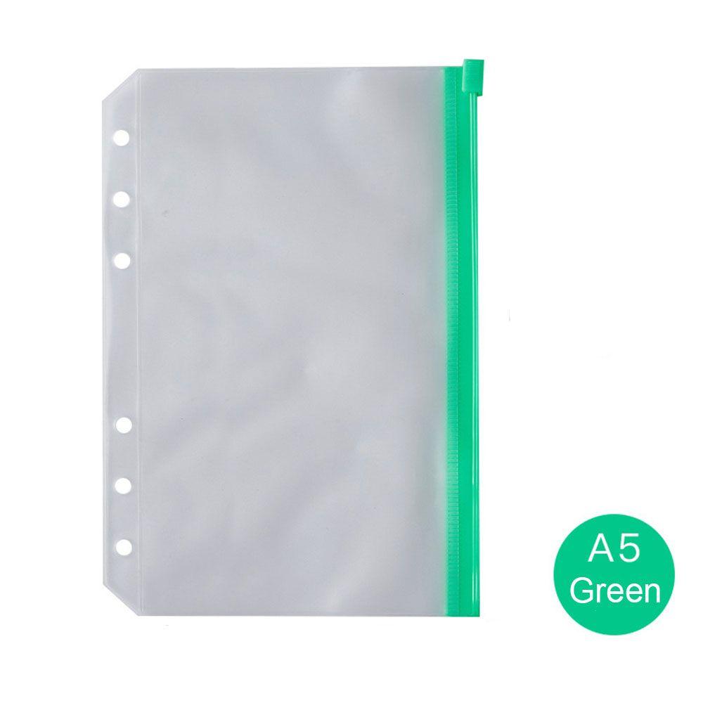 Beutel Organizer Lose Blatt Beutel Ordner Reißverschluss Mappen Ordner Taschen Notizbuch Ordner A5 A6 Größe A5 grün