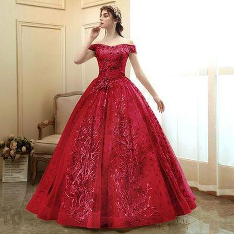 Damen Abendkleid Langer Puffrock Gold Langer Rock S wein rot