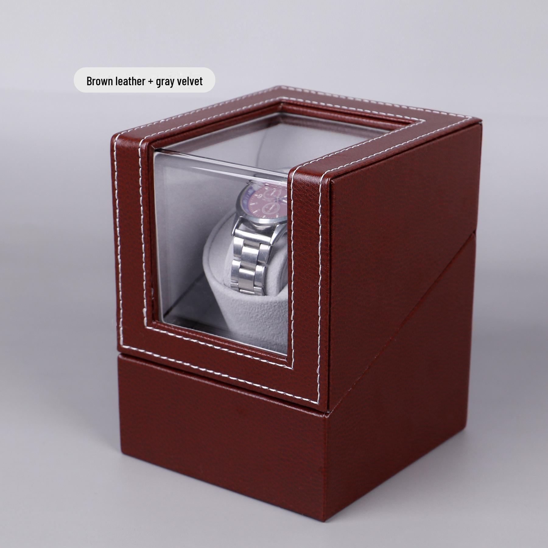 Delais Automatischer mechanischer Uhrenbeweger: Leise, antimagnetische PU-Lederbox mit Elektromotor