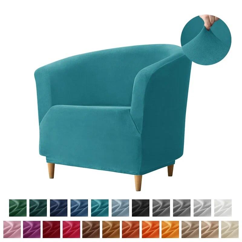 Freizeit-Samt-Club-Badewannen-Sessel-Stuhl-Bezüge, Stretch-Sofa-Schonbezug, abnehmbarer Sofa-Couch-Bezug, Bartheke, einfarbig
