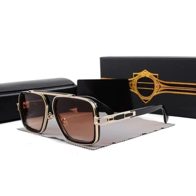 Retro Quadratische Sonnenbrille für Herren Markendesigner Herren Damenmode Luxus Klassisch Großer Rahmen Gradient Autofahren Sonnenbrille UV400