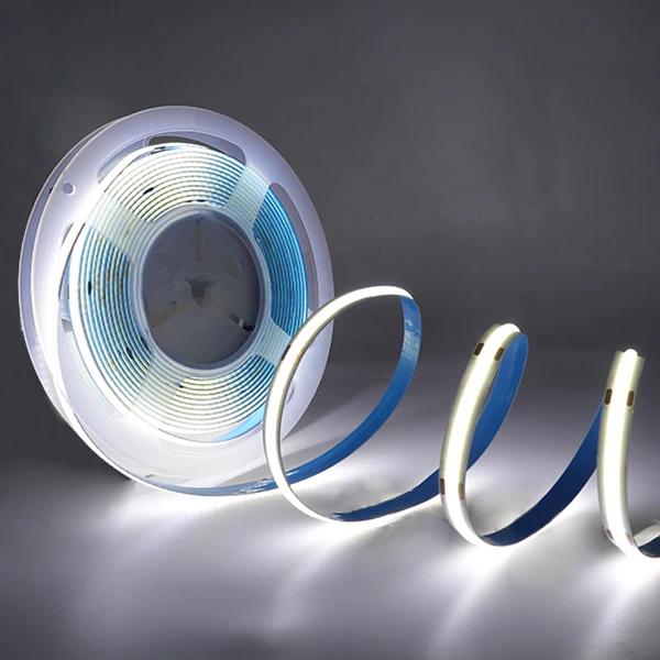 COB LED Streifen Licht 12V 24V Hohe Dichte Linear Beleuchtung 320/480LEDs/m Flexible FOB COB led Licht Band RA90 Warm Natur Kalt Weiß DC12V 320Leds 1M kühle weiße